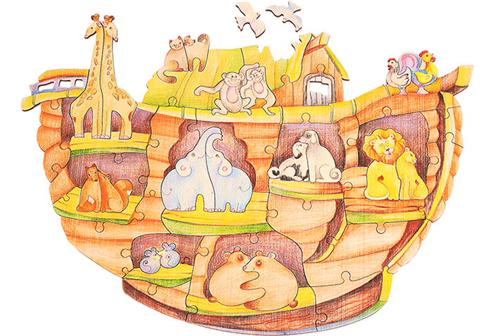 Деревянные пазлы Ноев ковчег | интернет магазин игрушек Happy Parents